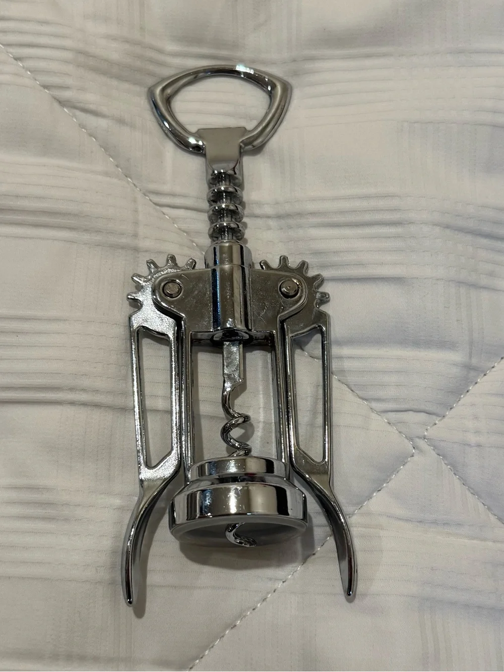 Heavy Duty All-Metal Winged Corkscrew Wine Bottle Opener – Polished Chrome